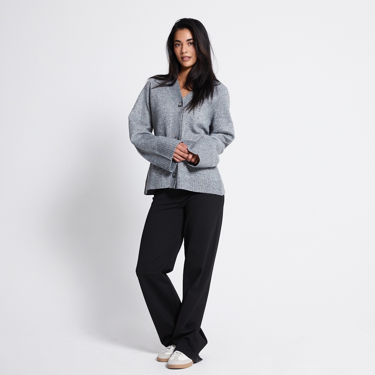 Fitted cardigan "Sabrina" Grey Melange